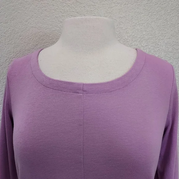 ⭐️5/$20 J. Jill Lavender 3/4 Sleeves Cotton Tee Size XS - Picture 3 of 8